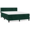 vidaXL Cama com molas/colch&atilde;o 140x200 cm veludo verde-escuro