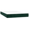 vidaXL Cama boxspring com colch&atilde;o 120x200 cm veludo verde-escuro
