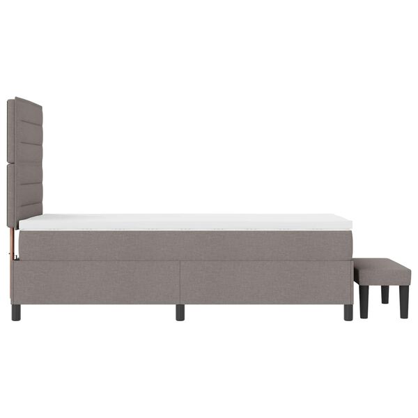 vidaXL Cama Box com colch&atilde;o Cinzento-acastanhado 80 x 200 cm tecido
