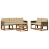 vidaXL Conjunto de Sof&aacute;s para Exterior 6 pcs Natural e Bege