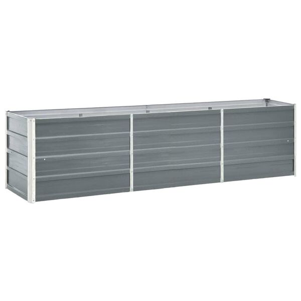 vidaXL Canteiro elevado de jardim a&ccedil;o galvanizado 240x40x45cm cinzento
