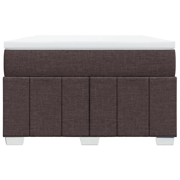 vidaXL Cama boxspring com colch&atilde;o 120x190 cm tecido castanho-escuro