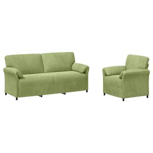 vidaXL Conjunto de Sof&aacute;s 2 unid. Verde Claro Veludo
