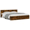 vidaXL Estrutura de cama com cabeceira 160x200 cm carvalho fumado