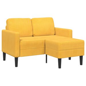 vidaXL Sof&aacute; 2 lugares com Chaise em L 125 cm linho amarelo-claro