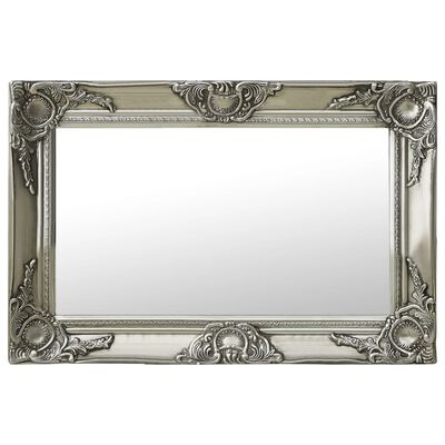 vidaXL Espelho de parede estilo barroco 60x40 cm prateado