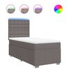vidaXL Cama com molas/colch&atilde;o 90x200 cm tecido castanho-acinzentado
