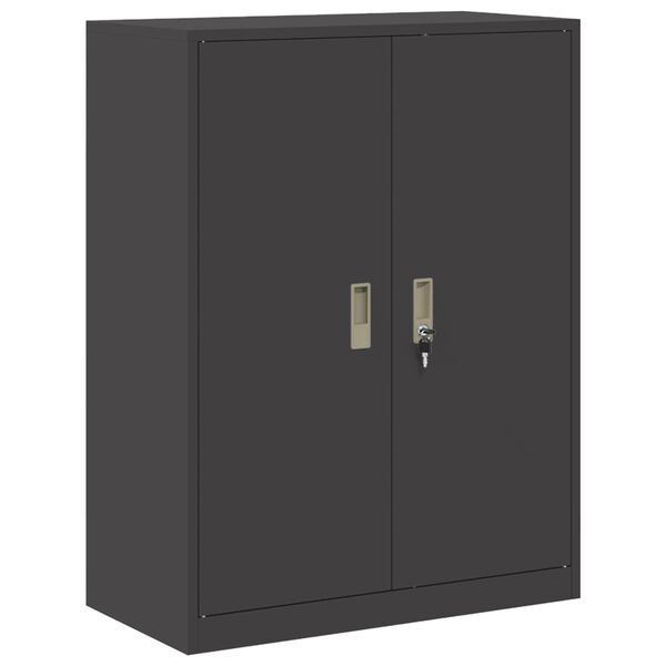 vidaXL Arm&aacute;rio de arruma&ccedil;&atilde;o Preto 80 x 40 x 105 cm A&ccedil;o