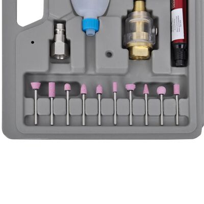 vidaXL Conjunto de lixadora pneumática e ferramentas acessórias
