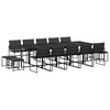 vidaXL 15 pcs conj. de jantar p/ jardim c/ almofad&otilde;es textilene preto