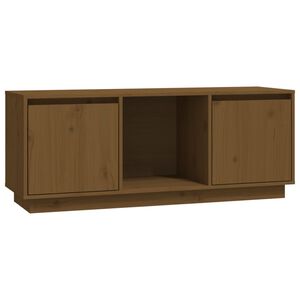 vidaXL M&oacute;vel de TV 110,5x35x44 cm madeira de pinho maci&ccedil;a castanho mel