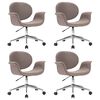 vidaXL Cadeiras de jantar girat&oacute;rias 4 pcs tecido cinzento-acastanhado
