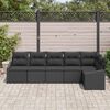 vidaXL Conjunto de Sof&aacute; de Jardim com almofada 6 pcs Preto vime PE