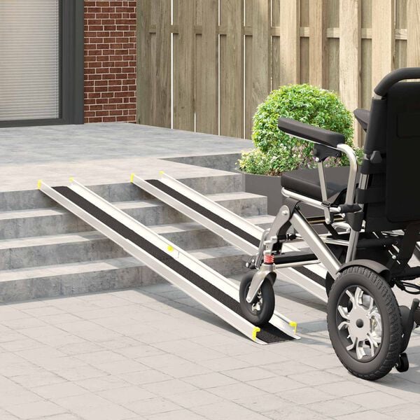 vidaXL Rampa para Cadeirante 2 pcs Preto 213,5 x 19,5 x 5,5 cm