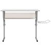 vidaXL Secret&aacute;ria 110x53x(58-87) cm derivados madeira/a&ccedil;o branco/cinza