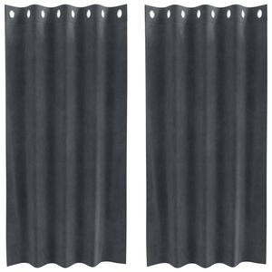 vidaXL Cortinas opacas 2 pcs Cinzento-claro 140 x 175 cm Veludo