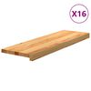 vidaXL Tapetes de escada 16 pcs 80x25x2 cm carvalho castanho-claro