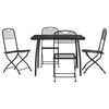 vidaXL 5 pcs conjunto de jantar para jardim rede de metal antracite