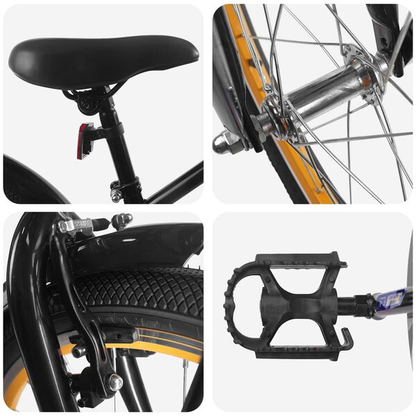 vidaXL Bicicleta Infantil 20 Polegadas para 6-11 Anos Preto