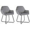 vidaXL Cadeiras de jantar 2 pcs veludo cinzento
