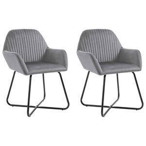vidaXL Cadeiras de jantar 2 pcs veludo cinzento