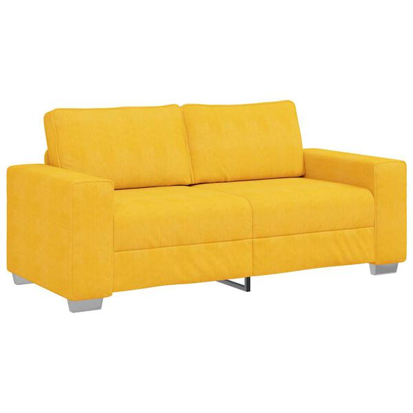 vidaXL Sof&aacute;-luvas 180x77x82 cm tecido corduroy amarelo-claro