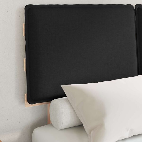 vidaXL Estrutura de Cama com Cabeceira Estofada Preto 120 x 190 cm