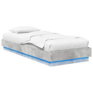 vidaXL Estrutura de Cama com LED Cinzento Cimento 80 x 200 cm