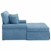 vidaXL Chaise Lounge com Saia Azul 91 x 157 x 91 cm Tecido Canaletado