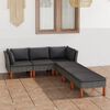 vidaXL 6 pcs conjunto lounge de jardim c/ almofad&otilde;es vime PE cinzento