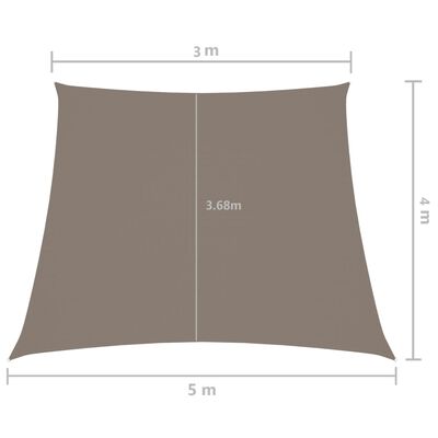 vidaXL Para-sol vela tecido oxford trapézio 3/5x4 m cinza-acastanhado