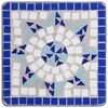 vidaXL Mesa de apoio em mosaico cerâmica azul e branco