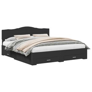 vidaXL Estrutura da Cama Preto 200 x 200 cm Madeira processada