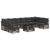 vidaXL Conjunto de Sof&aacute; de Jardim 11 unid. Cinzento vime PE