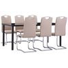 vidaXL 7 pcs conjunto de jantar couro artificial cappuccino