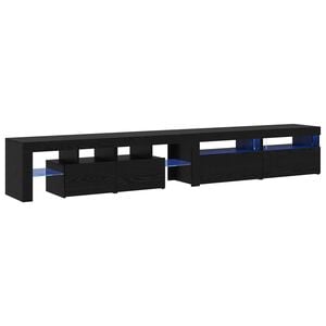 vidaXL Gabinete para TV 3 unid. Carvalho Preto Derivados de Madeira
