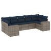 vidaXL Conjunto de sof&aacute; de jardim com 7 pe&ccedil;as e almofadas em rattan sint&eacute;tico cinza