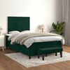 vidaXL Cama boxspring com colch&atilde;o 120x200 cm veludo verde-escuro