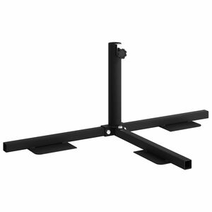 vidaXL Estrutura de Base de Parasol Metade Preto A&ccedil;o for 32-38 mm Pole