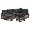 vidaXL Conjunto de Sof&aacute; de Jardim 7 unid. Cinza e Cinza Escuro vime PE