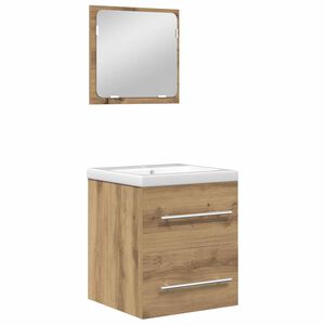 vidaXL Conjunto de M&oacute;veis para Banheiro 2 unid. Carvalho Artesanal