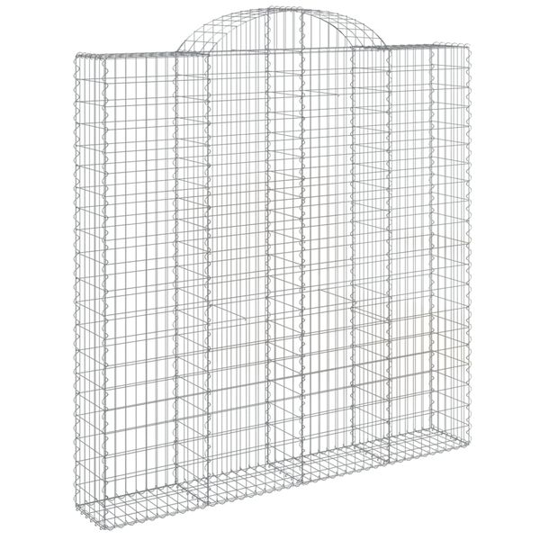 vidaXL Cestos gabi&atilde;o arqueados 12 pcs 200x30x200/220 ferro galvanizado
