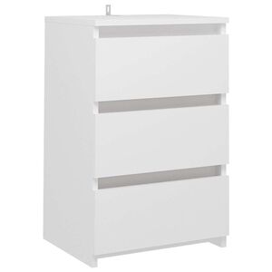 vidaXL Mesa de cabeceira 40x35x62,5 cm derivados de madeira branco
