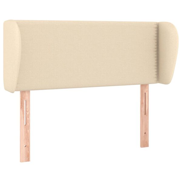 vidaXL Cabeceira de cama c/ abas tecido 103x23x78/88 cm creme