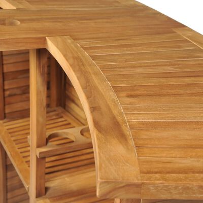 vidaXL Mesa de bar dobrável 155x53x105 cm madeira teca maciça