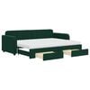vidaXL Sof&aacute;-cama c/ gavet&atilde;o e gavetas 80x200cm veludo verde-escuro