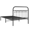 vidaXL Estrutura de cama com cabeceira 100x200 cm metal preto
