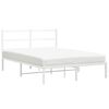vidaXL Estrutura de cama com cabeceira 140x200 cm metal branco