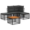 vidaXL Conjunto de Sof&aacute;s para Exterior 5 pcs Preto e Cinza Escuro