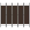 vidaXL Divis&oacute;ria de quarto com 5 pain&eacute;is 200x180 cm castanho